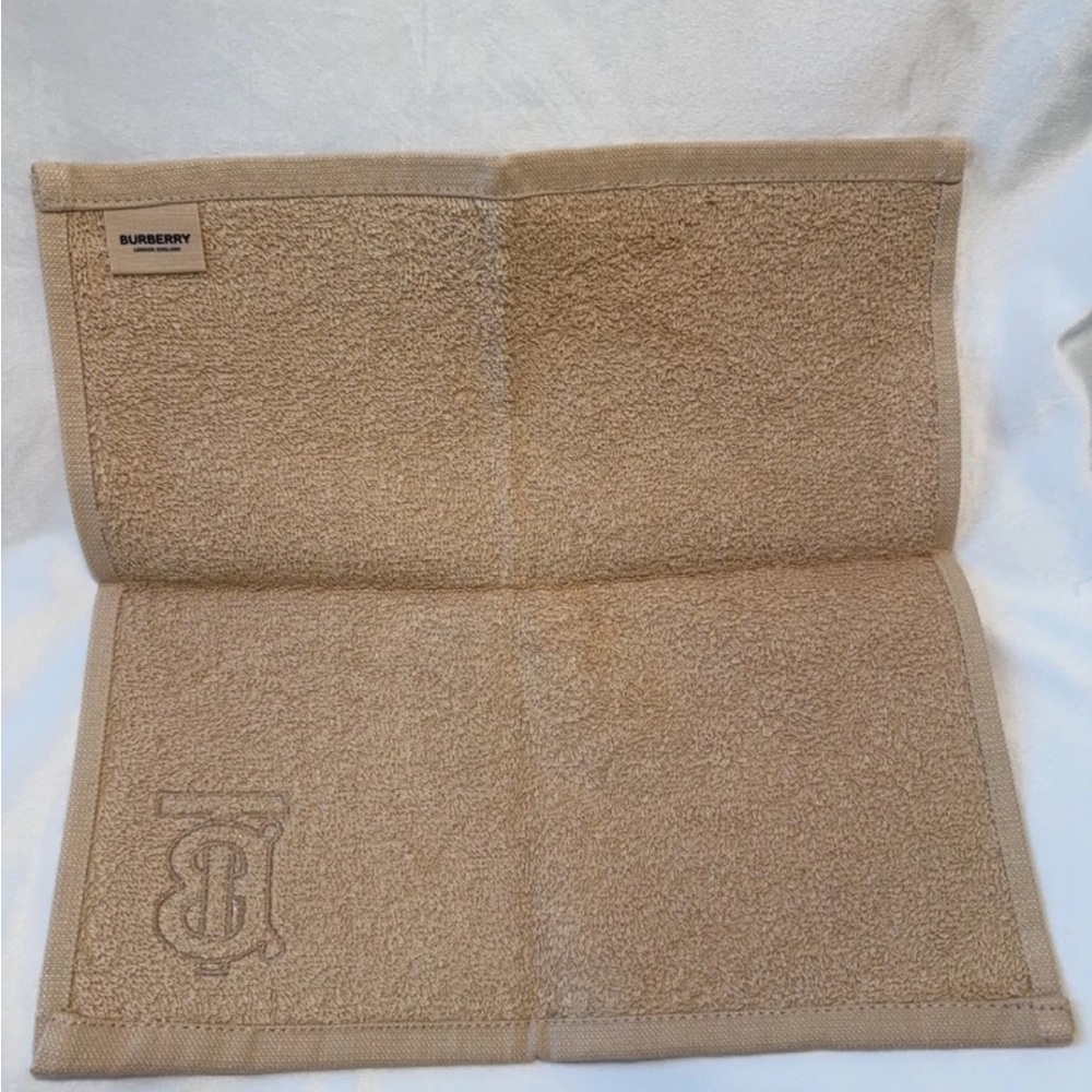 Burberry Beige GWP Novelty Hand Towel with Embossed Logo